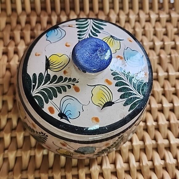 Vintage Mexican Pottery Lidded Bowl - Picture 2 of 9